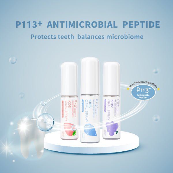 Mouth Spray for Kids, Toddler Toothpaste Helper, Fluoride Free Baby Toothpaste Cavity Protection, Oral Care with Natural P113+ Antibacterial Peptide - for Newborns to Age 6