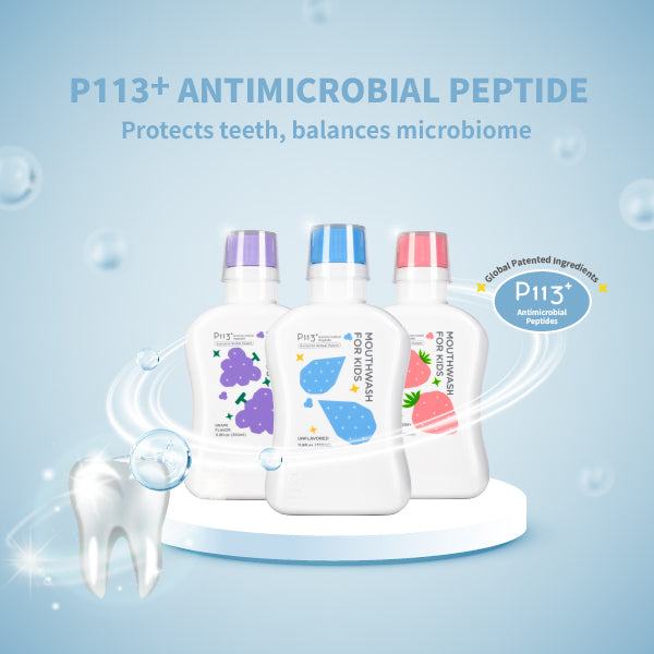 Kids mouthwash, Alcohol Fluoride Free Mouthwash for Kids, Natural P113+, 11.08 fl oz